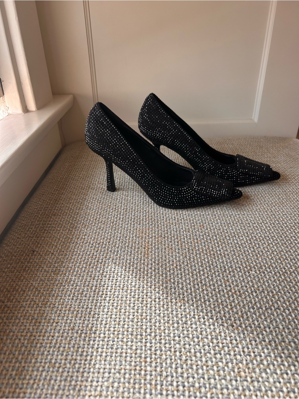 Bibi Lou Crystal-Embellished Pointed Toe Pumps size 37 (us 7)